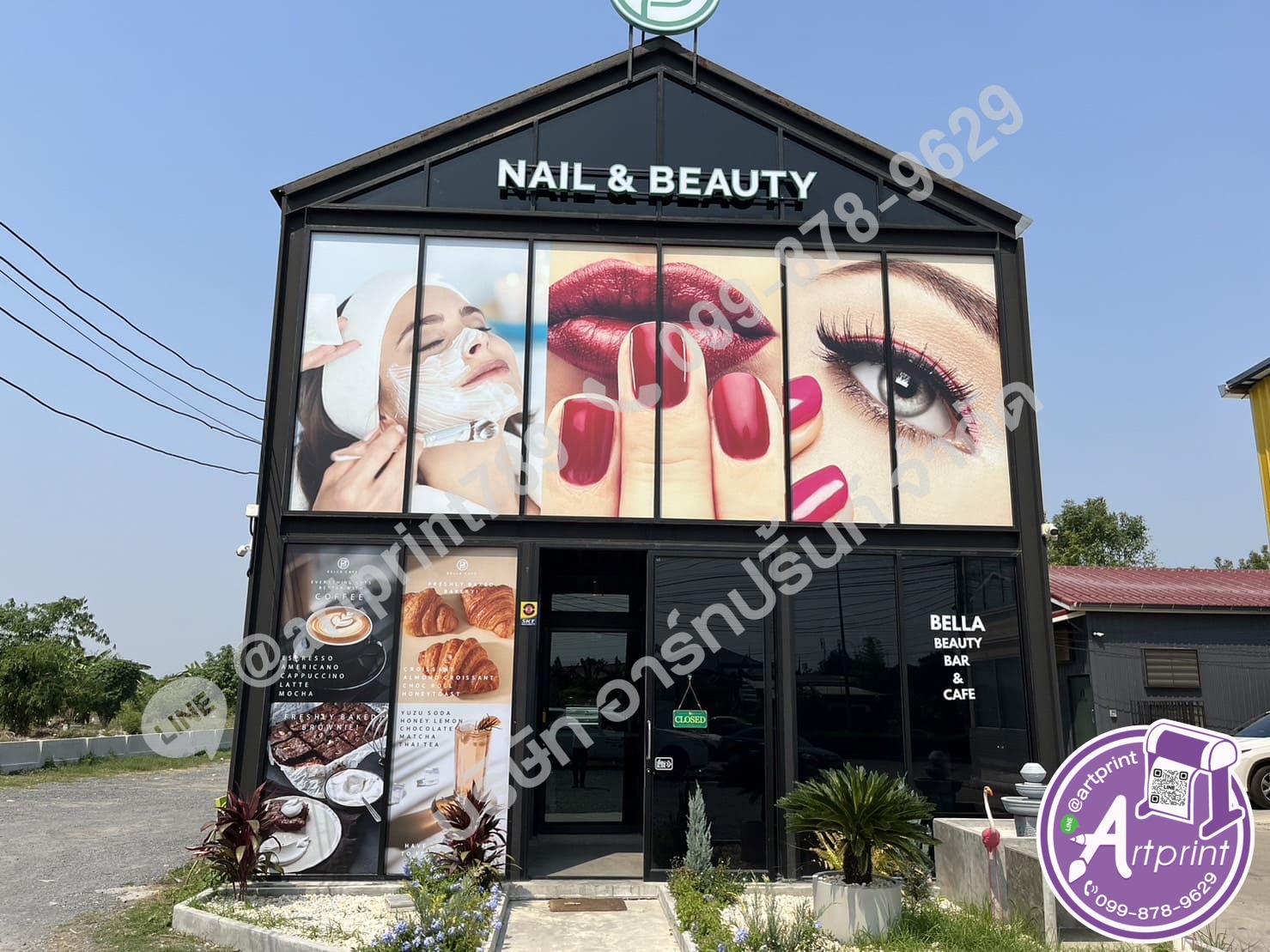 สติ๊กเกอร์ซีทรูร้านเสริมสวย