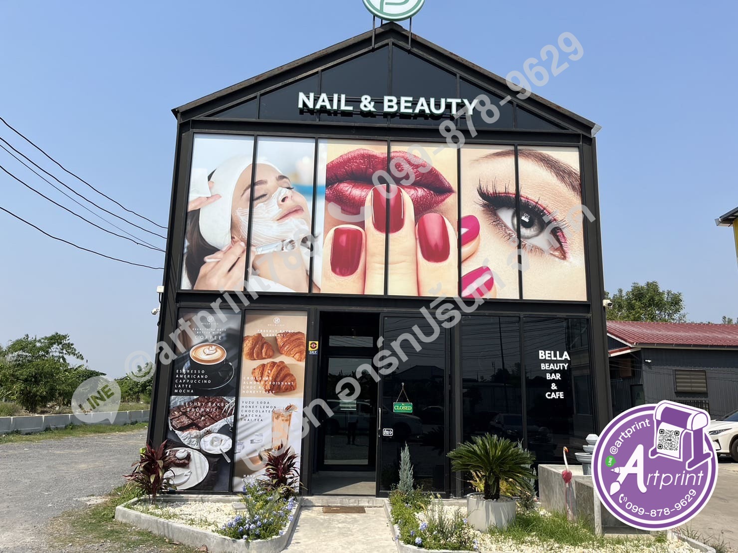 ป้ายโปรโมทร้านเสริมสวย พร้อมออกแบบ